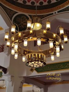 Large luxurious golden Islamic chandeliers