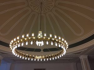 Large golden mosque chandeliers