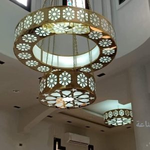 Modern mosque chandelier, 200cm in size, with an Islamic design.